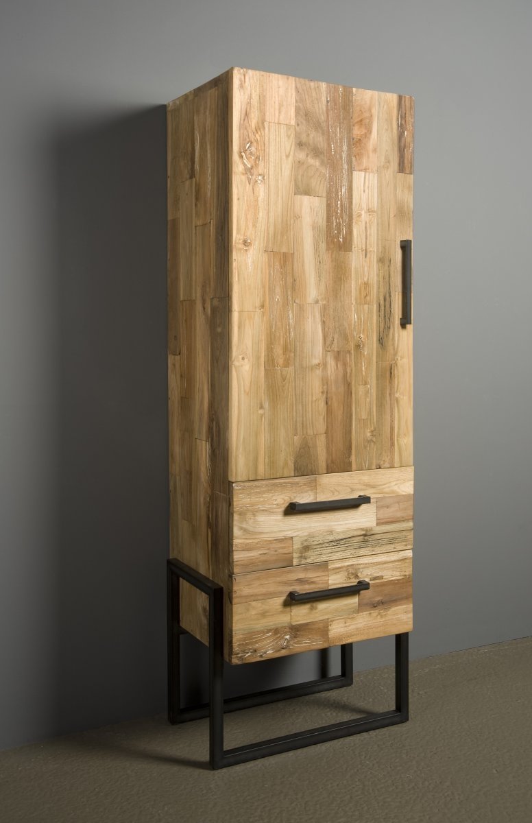Potenza Cabinet 1 deur Greep Links |  2 laden | 66x45x190 - TWR-PF0103 - alternate view