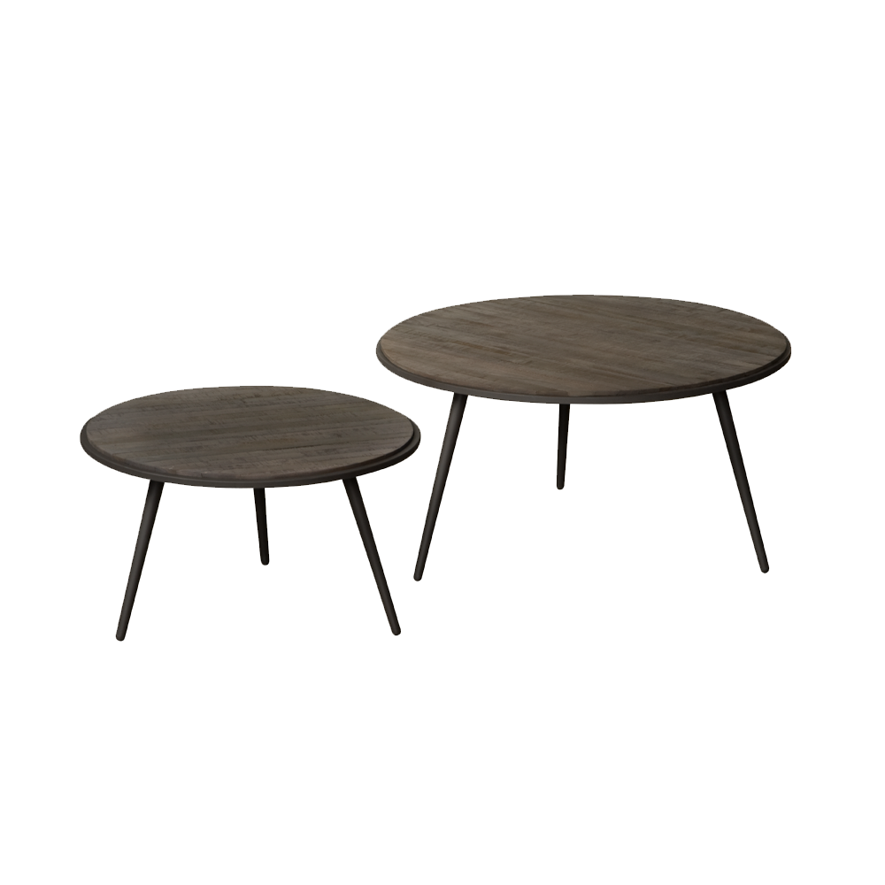 Rolo salontafel set van twee | Wine kleur - alternate view