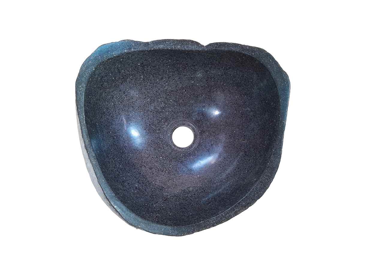 Unieke rivierstenen waskom in natuurlijke grijstinten, met een binnenkant die glad is gepolijst en een natuurlijk ruwe buitenkant, afmetingen 33 x 30 x 15 cm, verrijkt uw badkamer met een vleugje natuurlijke luxe - view 3 Unieke rivierstenen waskom in natuurlijke grijstinten, met een binnenkant die glad is gepolijst en een natuurlijk ruwe buitenkant, afmetingen 33 x 30 x 15 cm, verrijkt uw badkamer met een vleugje natuurlijke luxe - view 3