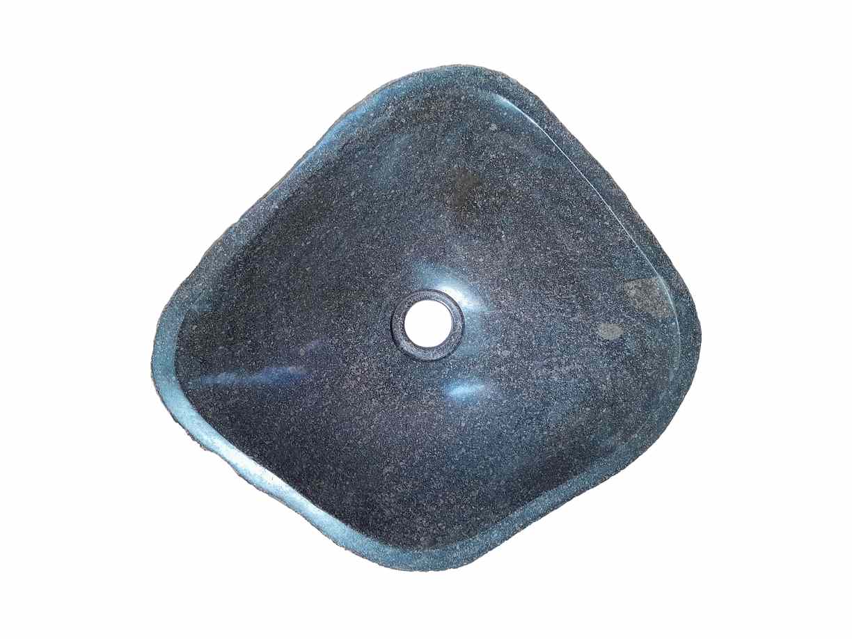 Unieke rivierstenen waskom, 39 x 36 x 15 cm, in natuurlijke grijstinten met een glad gepolijste binnenkant en ruwe buitenkant, verrijkt de badkamer met functionaliteit en natuurlijke charme. - view 3 Unieke rivierstenen waskom, 39 x 36 x 15 cm, in natuurlijke grijstinten met een glad gepolijste binnenkant en ruwe buitenkant, verrijkt de badkamer met functionaliteit en natuurlijke charme. - view 3
