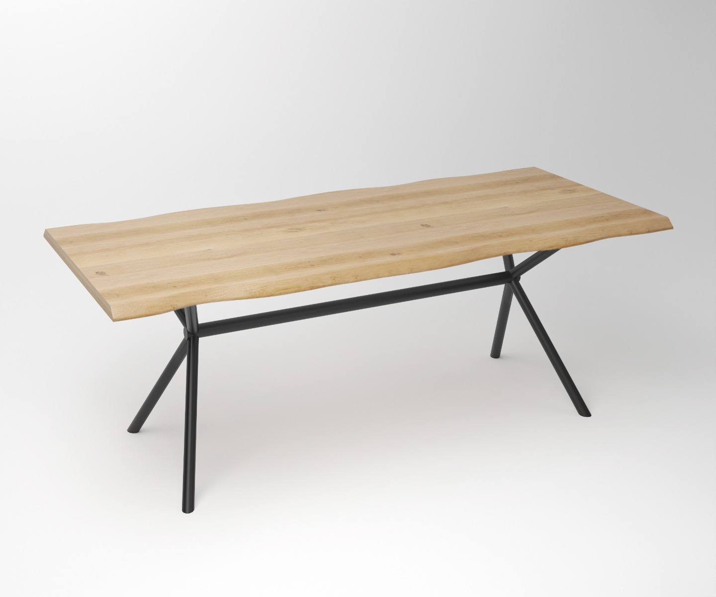 Eiken Boomstam Eettafel | Slab Edged-Rex Long Roundline Exclusive - view 4