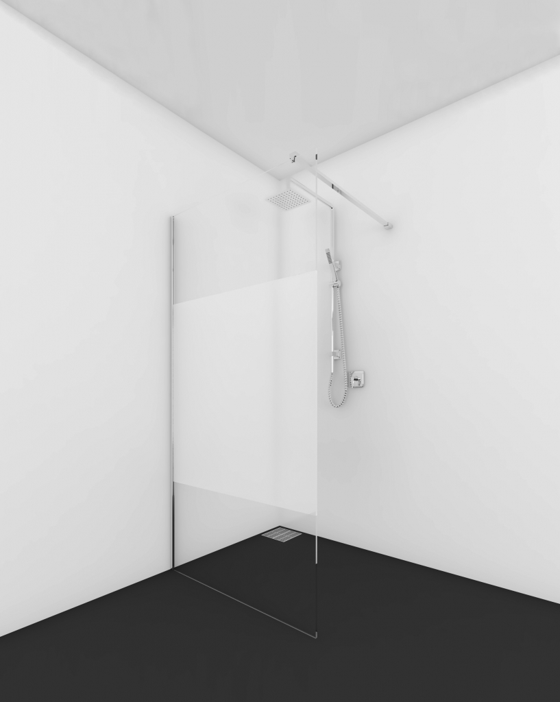 Van Rijn Products ST01MGS Ducha a ras de suelo con barra satinada 110cm cromo - alternate view