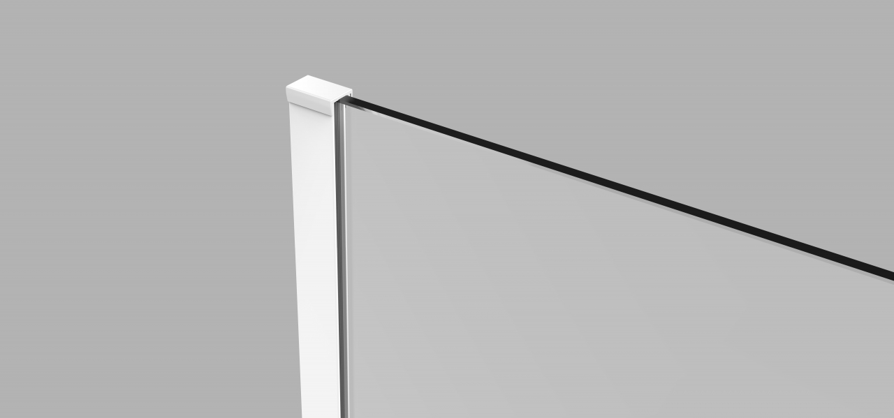 Van Rijn Products ST01MGR inloopdouche 90cm rookglas - wit - view 3
