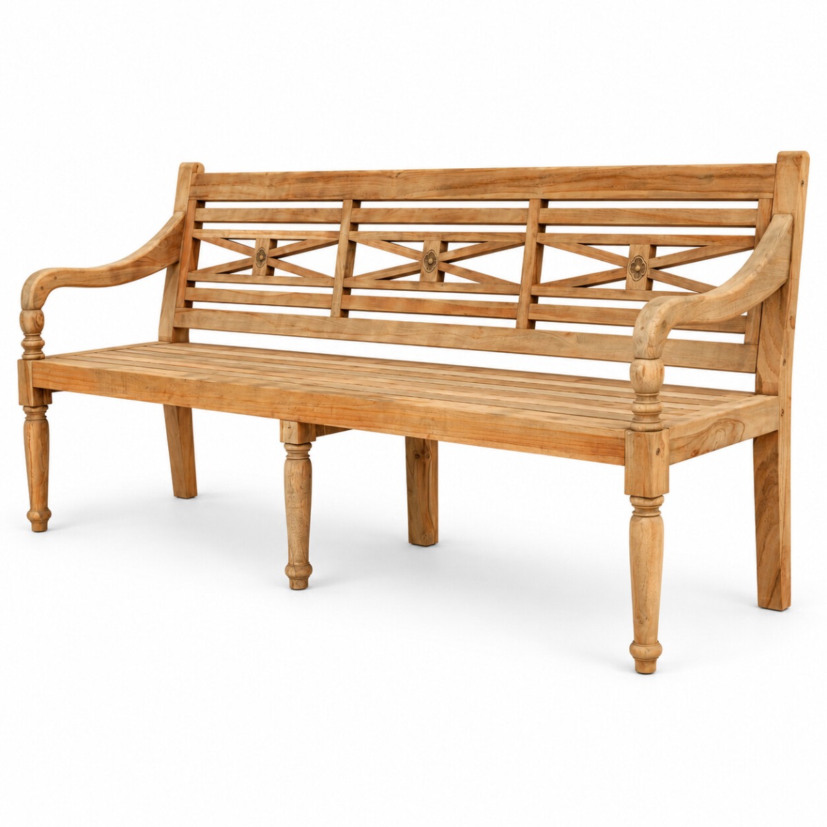 Teak Stationsbank | 220 breed | Gerecycled Teak - SAP-SB024-R - alternate view