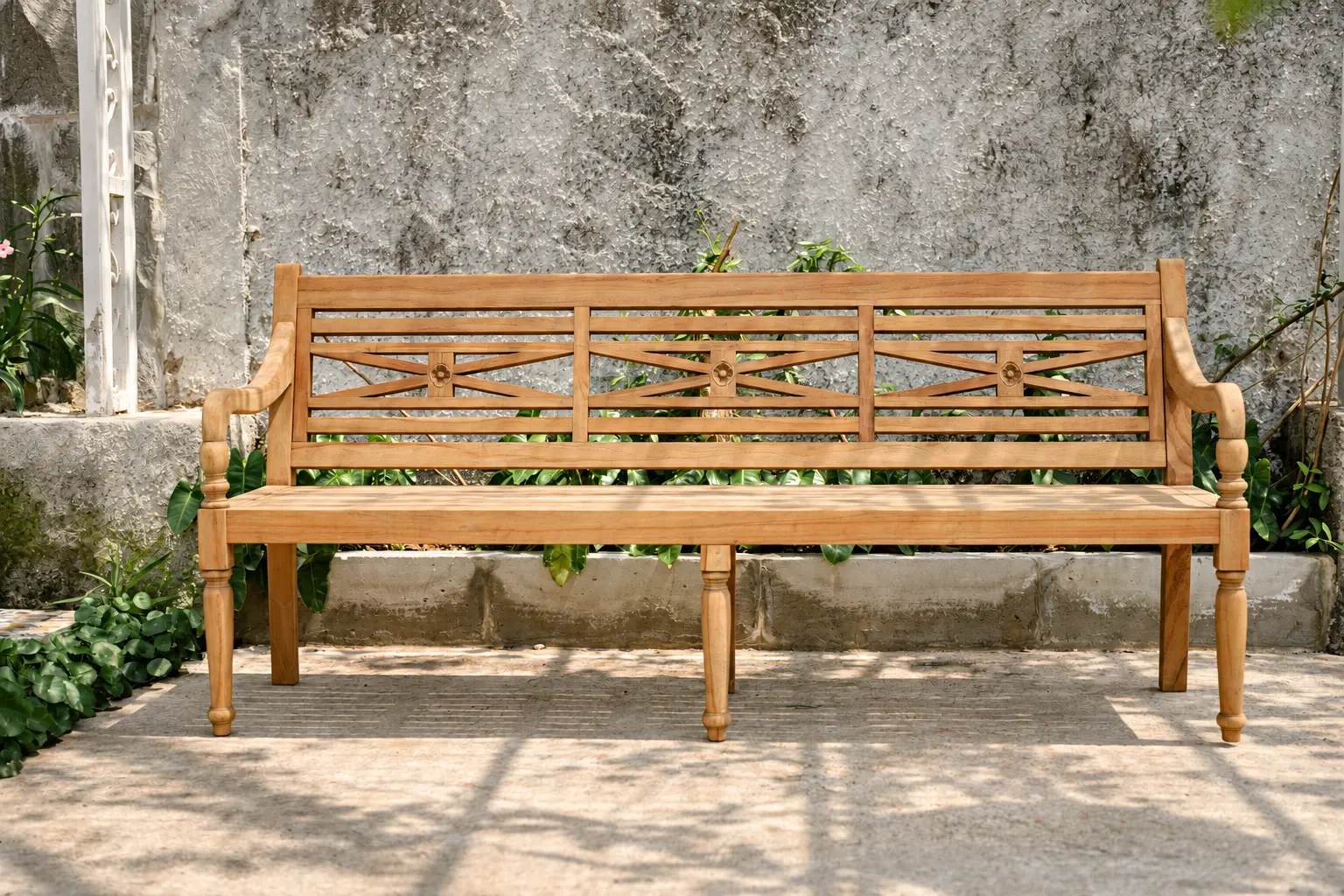 Recycled Teak Garden Bench 200 cm - view 4