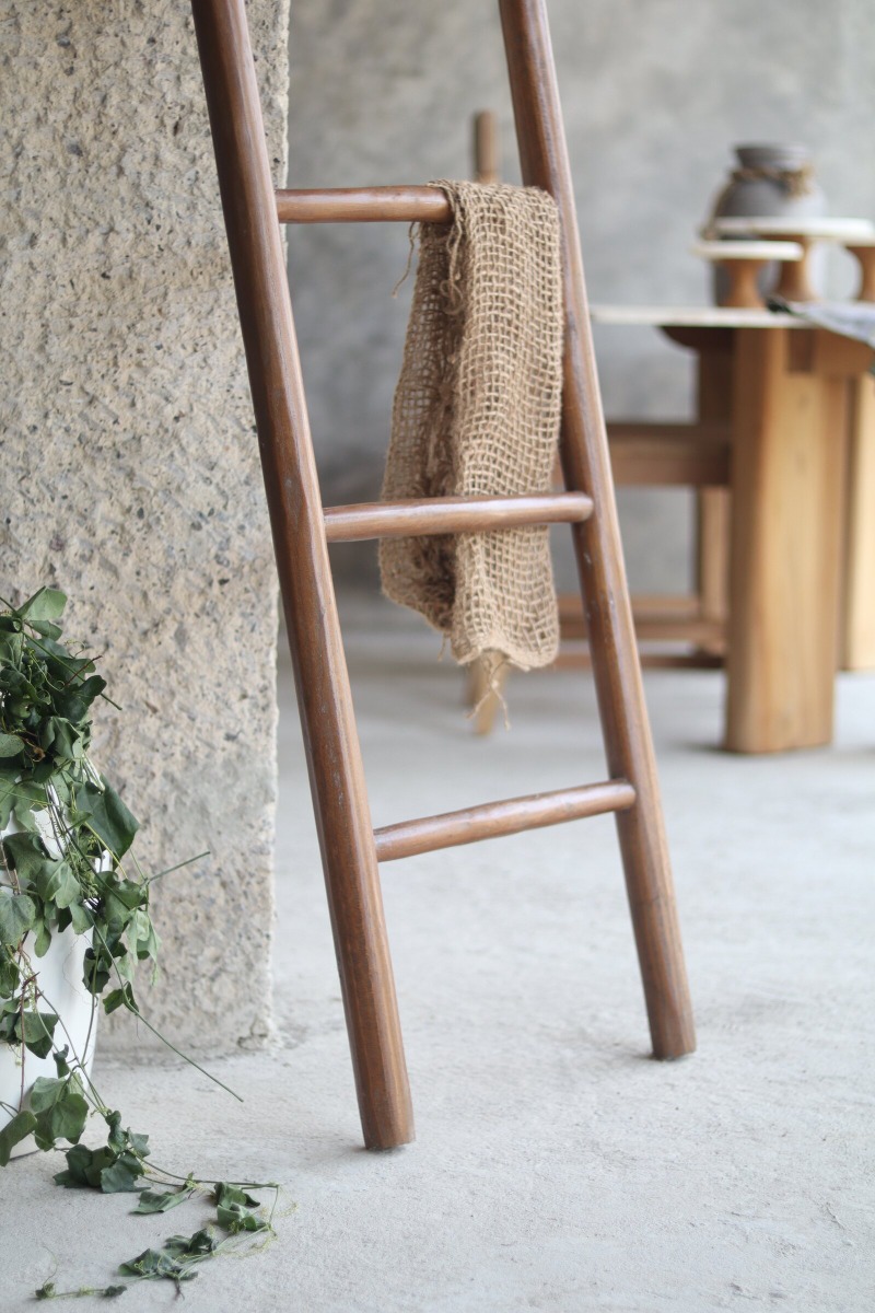 Teakhouten decoratieladder Recycle Teak – 175 cm – 5 sporten - alternate view