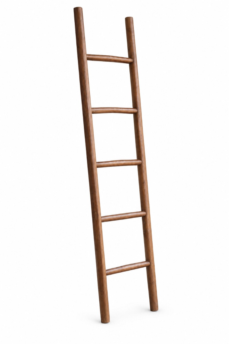 Teakhouten decoratieladder Recycle Teak – 175 cm – 5 sporten - view 4