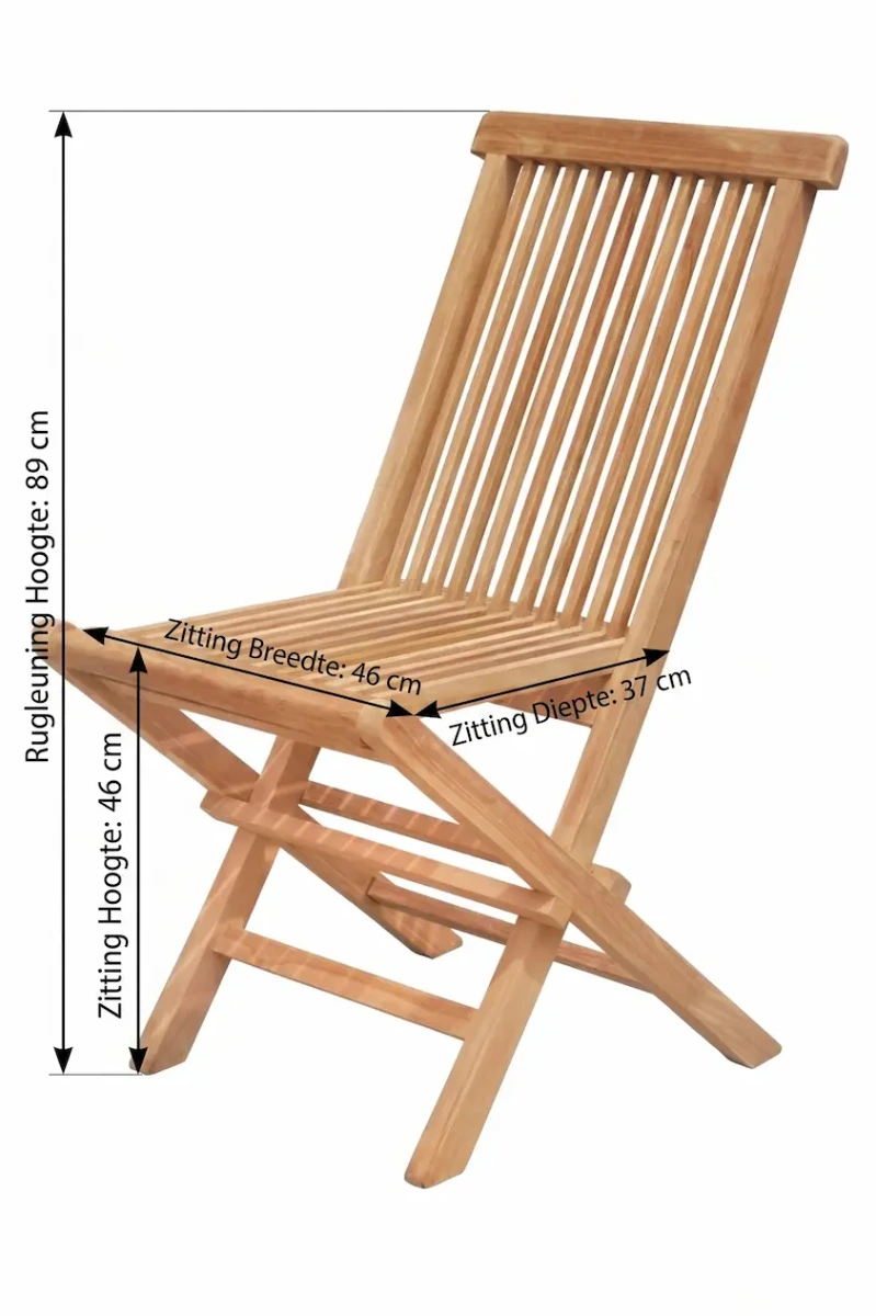 Teak Houten Klapstoel vouwbare tuinstoel Tenerif | 47x38x89 - view 3