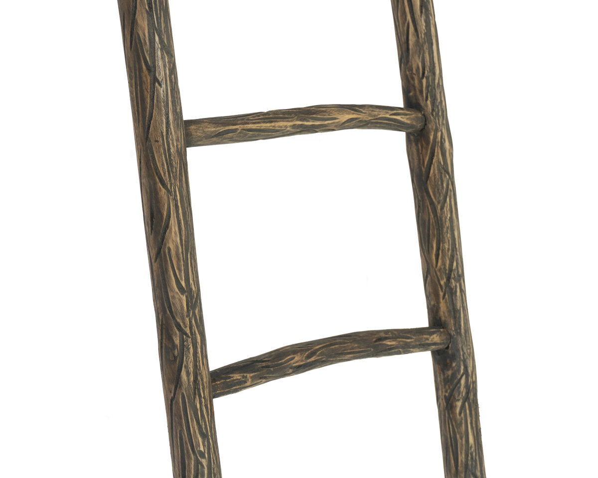 Teakhouten decoratie ladder Teak Carved Bruin | 50x5x175 - alternate view