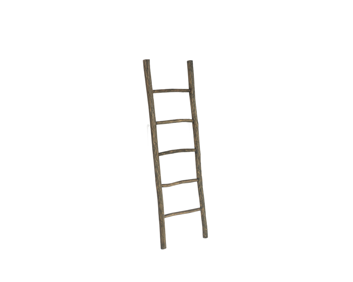 Houten decoratie ladder | Carved Bruin | 50x5x175 - TK-DL-50-5-175-BRUIN-CARVED - alternate view