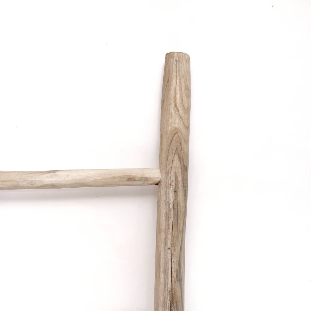 Teakhouten decoratie ladder Rustiek Wit | 50x5x175 - alternate view Teakhouten decoratie ladder Rustiek Wit | 50x5x175 - alternate view