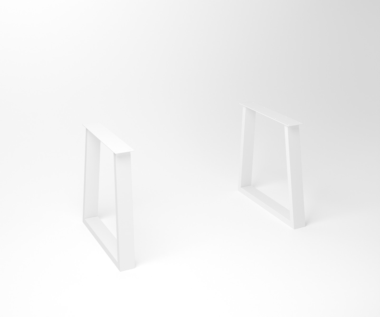Notenhouten eettafel Tusk | 3-Trapezium Fineline Frame White - alternate view