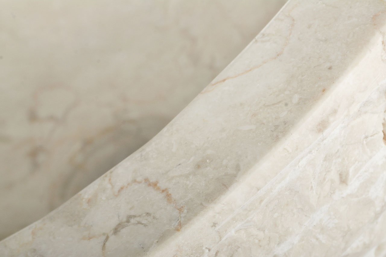 Wit Marmeren Waskom - Oblique | 45x21x15 - BMAM-CREAM - view 4 Wit Marmeren Waskom - Oblique | 45x21x15 - BMAM-CREAM - view 4