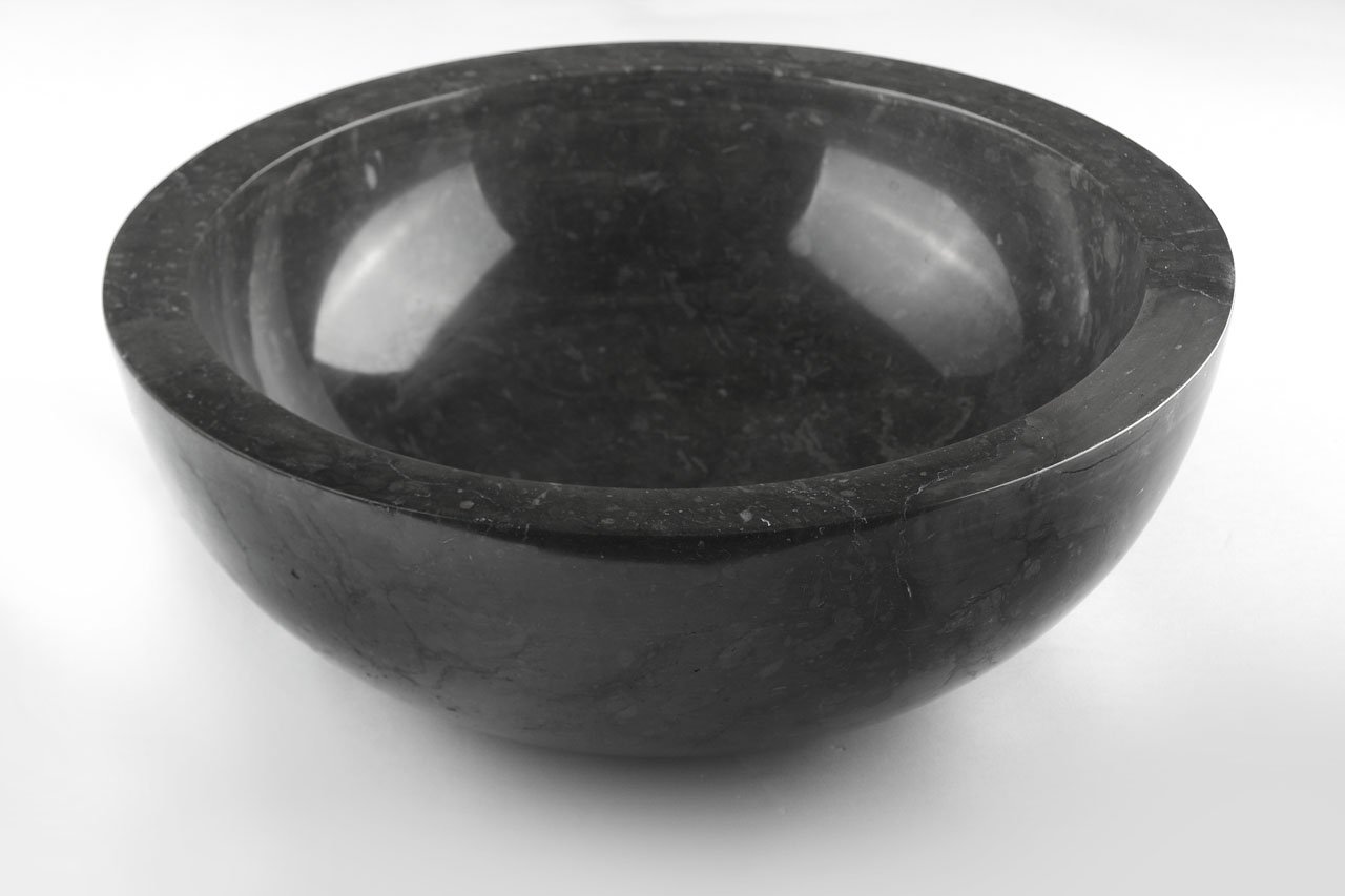 Nero waskom van zwart marmer, ronde opbouw waskom met diameter 40 cm en hoogte 15 cm - alternate view Nero waskom van zwart marmer, ronde opbouw waskom met diameter 40 cm en hoogte 15 cm - alternate view
