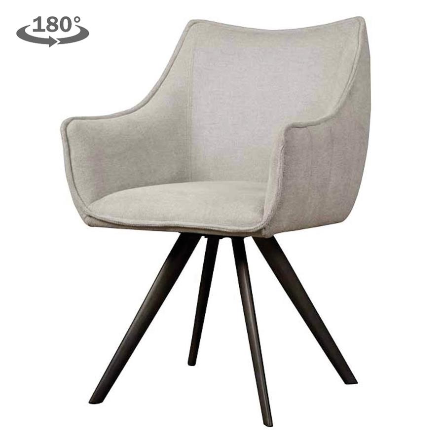 Riviera Armstoel - fabric Brego 02 light grey (draaibaar) - alternate view