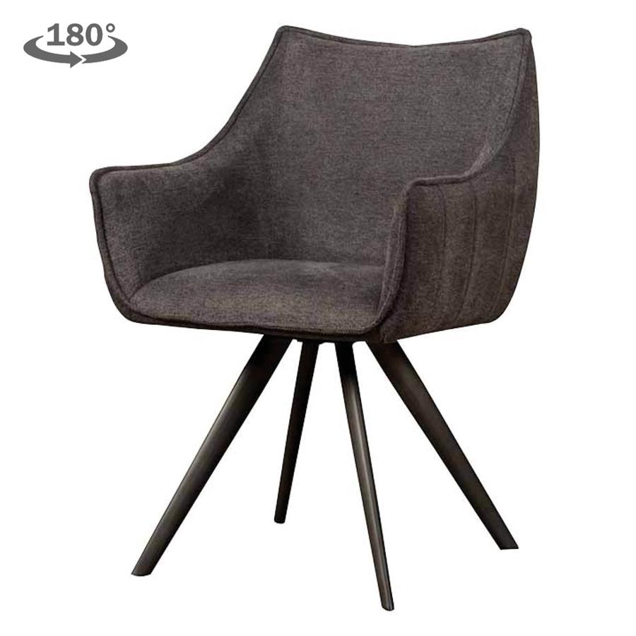 Riviera Armstoel - fabric Brego 18 dark grey (draaibaar) - alternate view