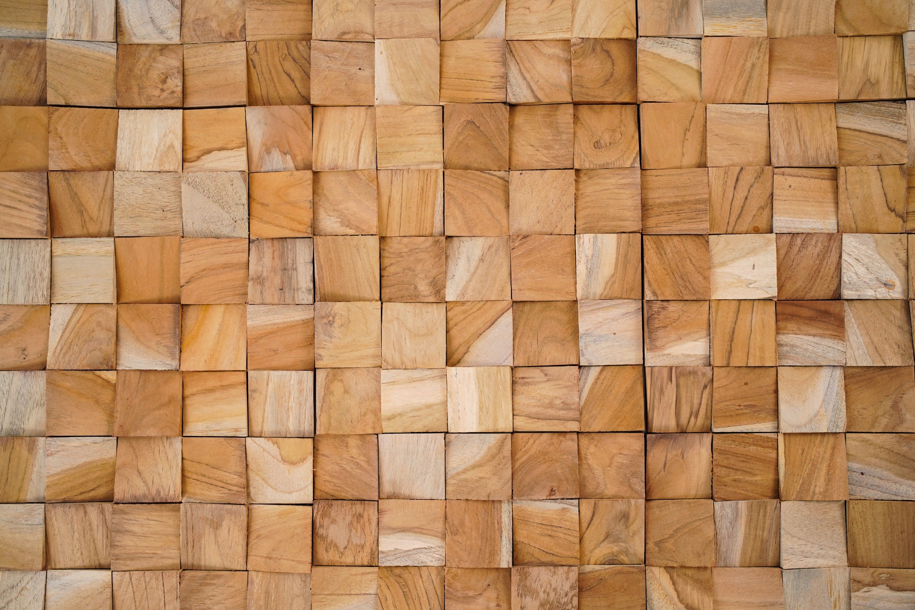 Teak Wandpanelen Rocker | 3D houten Paneel 30 x 30 cm Schuin Gezaagde Wandpaneel - view 4