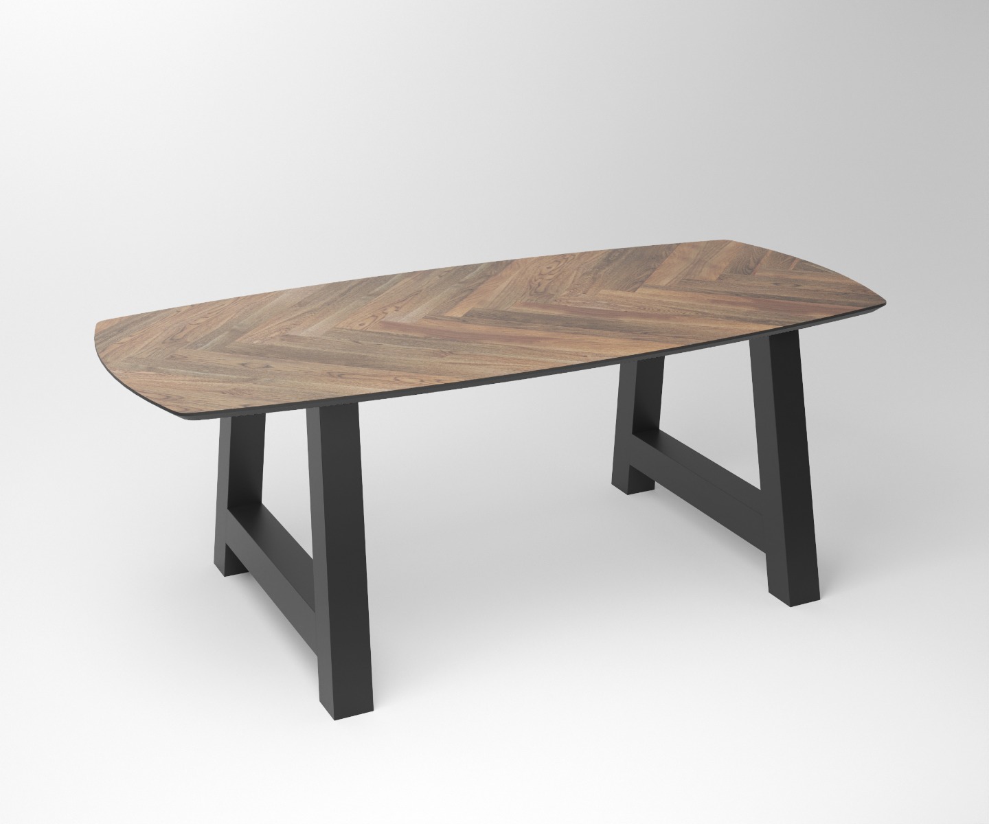 Tusk notenhouten eettafel met Aframe onderstel - view 3