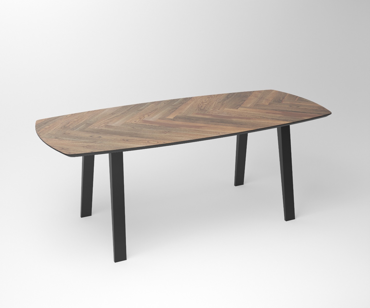 Notenhouten eettafel Vissegraad | N-poot onderstel - view 3