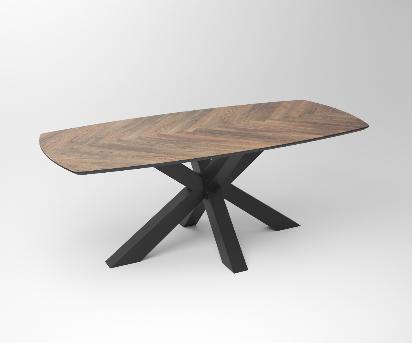 Notenhouten Eettafel Tusk met Spinpoot Onderstel - view 3