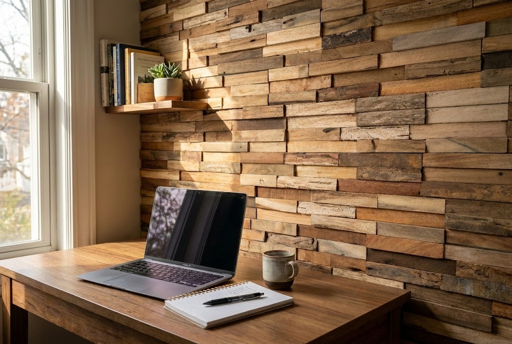 Teak plakhout | Rustiek Houtstrip Paneel | 18x49.5x2  - view 3