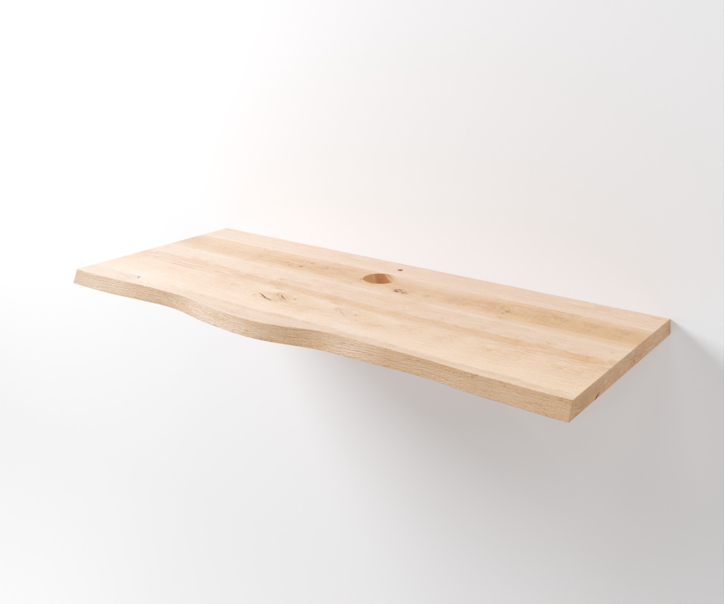 Eikenhouten wastafel paneel met boomstam natuurlijke voorzijde - alternate view