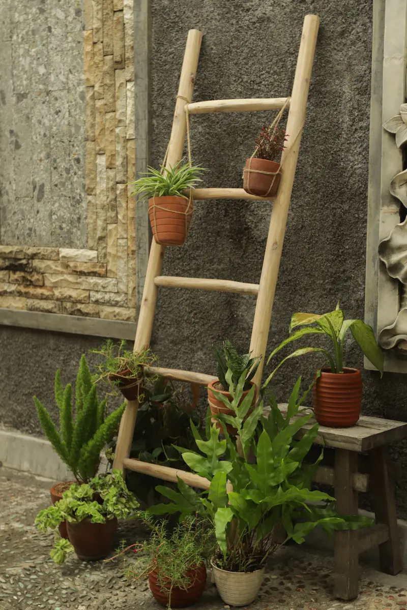 Decorartie ladder White Olied teakhout - alternate view