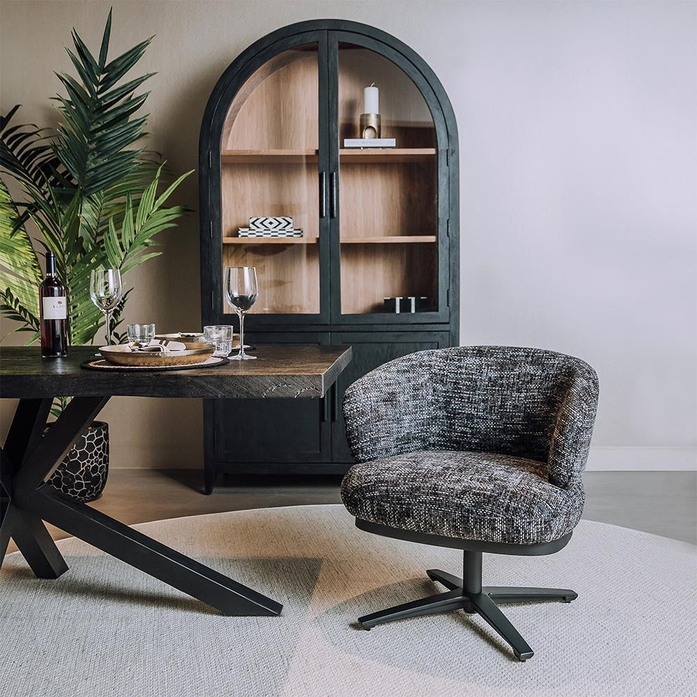 Teakea Perca teakhouten lounge armstoel met blue grey kussens – tuinmeubel - alternate view