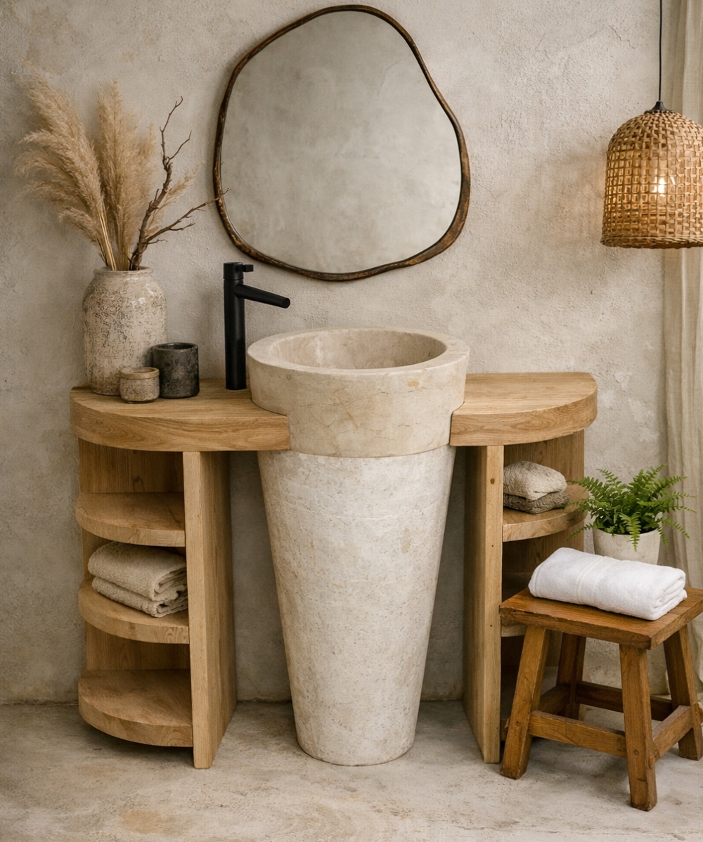 Rustic bathroom with minimalist vanity design Rustic bathroom with minimalist vanity design