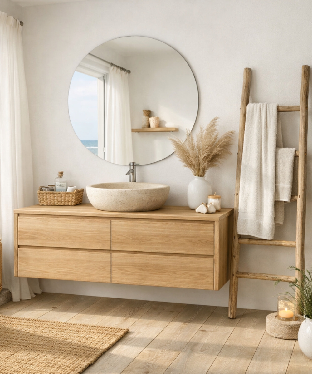 Serene coastal bathroom Serene coastal bathroom