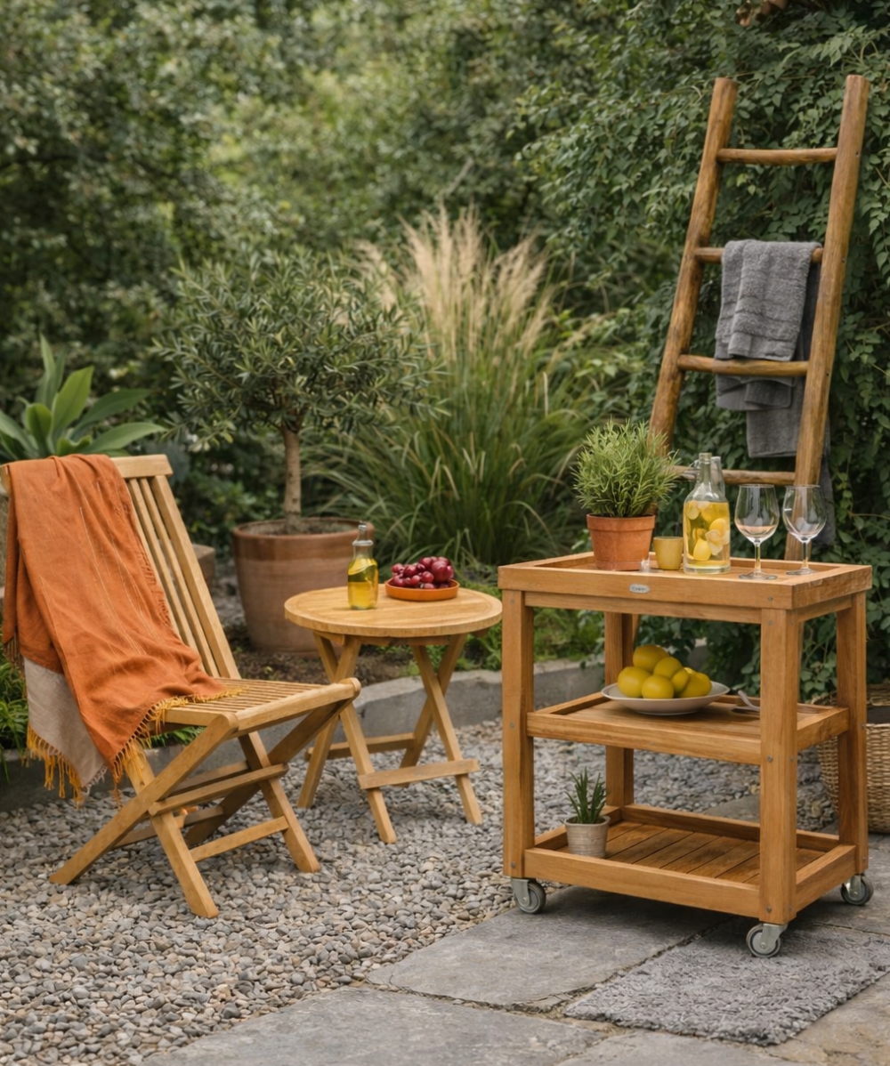 Teak furniture in natural settings Teak furniture in natural settings