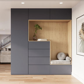 Woonkamer wandkast maatwerk - Teakea kast op maat